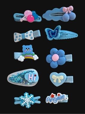 Blue Aesthetic Hair Clip Bundle